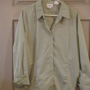 Size 16 Worthington Stretch 3/4 length sleeve blouse Mint Green